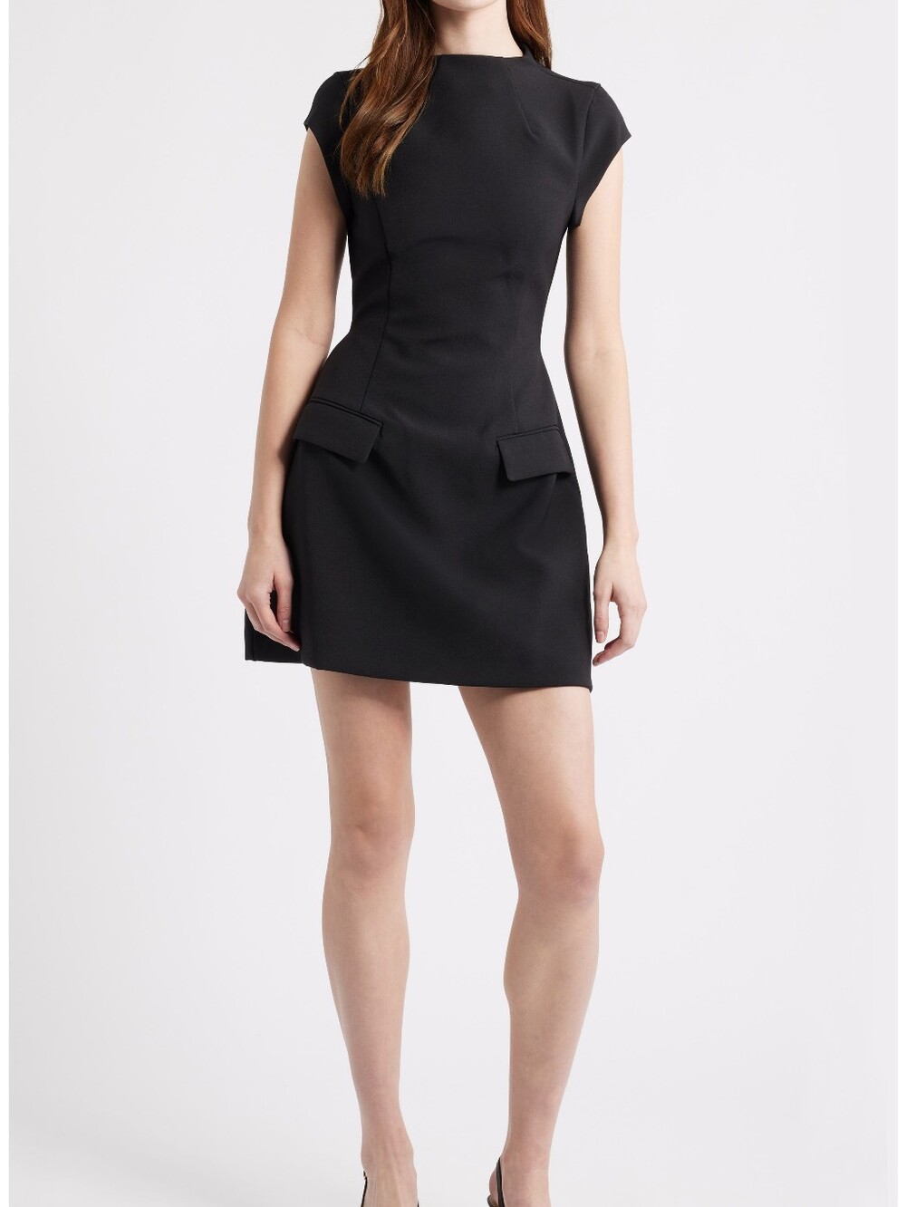 ODD MUSE LONDON Cap Sleeve Black Mini Dress Small LBD